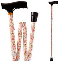 Duro-Med Designer Folding Walking Cane, Adjustable with Wood Handle
