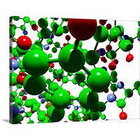 Insulin Molecule Canvas Wall Art Print, 48"x36"x1.25"