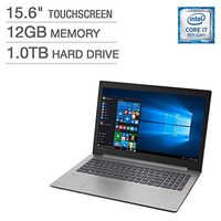 Lenovo Ideapad 330 15.6" HD Touchscreen Laptop i7-8550U Processor at 1.8GHz,12GB DDR4 RAM,1TB 5400RPM SATA Hard Drive,Intel Integrated 620 Graphics,DolbyAudio,DVD-RW,HDMI,Intel Wireless-AC WLAN (Certi