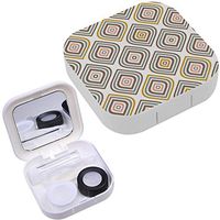 Portable Contact Lens Case Box Travel Kit Mirror + Bottle + Tweezers Container Holder [ Retro ]