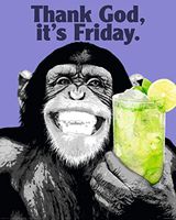 The Chimp TGIF (Thank God It's Friday) Photo Print Poster (15.75 x 19.75)