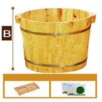 Tub，Foot Bath Tub ，Seamless Splicing Cedars Foot Bath Barrel, 26CM High Household Insulation Wooden Barrel,Steamed Foot Artifact (Size : B)
