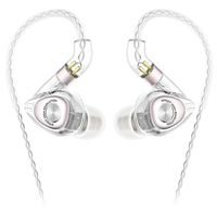 SIMGOT EM2 Hi-Res in-Ear Monitor Headphones, IEM Earphones with Detachable Cable, Hybrid Balanced Armature Dynamic Driver, Noise-Isolating Musician's Headset for Smartphones and Audio Players (Clear)