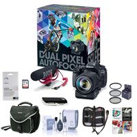 Canon EOS 80D DSLR Video Creator Kit - with EF-S18-135/3.5-5.6 is USM Lens - Rode VIDEOMIC GO Mic, 32GB SD Card - Power Zoom Adapter with Free Accessory Bundle