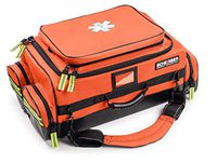 Scherber First Responder O2 Bag | Ultimate Professional EMT/EMS Trauma Oxygen Kit | Durable Reflective 600D Water Repellant Bag w/10+ Compartments, Zippered Pockets, Dividers & Padded Strap - Orange