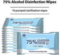 Alcohol Wipes, 75% Alcohol Wet Wipes Cleaning Wet Wipes (1 Pack/10 Wipes,7.08"X5.5") Daily Supplies (10 Pack)