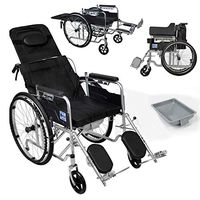 Foldable Wheelchair,Self Propelled Wheelchairs for Elderly People Ergonomic Seat and Back Width 46 cm Large Backrest Height 40cm Maximum Weight 110 kg