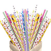 200Pack Biodegradable Paper Straws,10 Different Pattern Cute Cool Juices, Shakes, Cake Pops, iced coffee,Party Supplies and DIY Decorations