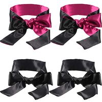 4 Pack Satin Eye Mask Blindfold 150 cm (Black Red and Black)
