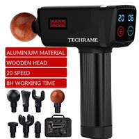 Massage Gun Deep Tissue Percussion Muscle Massager for Pain Relief, Handheld Electric Body Massager Sports Drill Portable Super Quiet Brushless Motor, TECHRAME Fascia Theragun (Black)