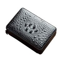 Smoking Set/Cigar Box - Can Accommodate 6 Cigars with Hygrometer Cedar Wood Lining Leather Surface Travel Portable Cigarette Box Thickening Sealed Leather Box Men's Gift Box Mute