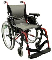 Karman S-ERGO 305 Lightweight Ergonomic Wheelchair S-Ergo305Q18RS, 29 lbs., Quick Release Wheels, Frame Rose Red, Seat Size 18"W X 17"D, Factory Adjustable Seat Height (Default 19" Floor To Seat)
