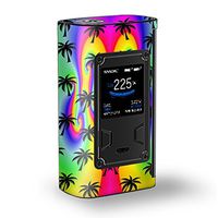 Skin Decal Vinyl Wrap for Smok Majesty 225W TC Kit Vape Kit skins stickers cover / Rainbow Palm Tree