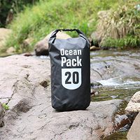 Upgraded Waterproof Dry Bag Storage Bags 20L, Roll Top Sack Keeps Gear Dry for Rafting, Boating, Camping, Hiking, Fishing Black