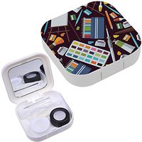 Portable Contact Lens Case Box Travel Kit Mirror + Bottle + Tweezers Container Holder [ Fine Art Objects ]