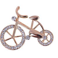 Trendy Fancy Elegance Gold Rhinestone Bike Shape Twinkle Brooch Pins Jewelry Popular Novelty Creation Aesthetic Party Girls Woman Jewerly Cheap Design Style