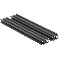 Iverntech 2pcs 300mm 2040V European Standard Anodized Black Aluminum Profile Extrusion Linear Rail for 3D Printer and CNC DIY Laser Engraving Machine