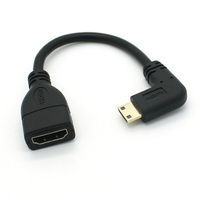 15CM High Speed 90 Degree Mini HDMI Right-Toward Male to HDMI Female Cable Adapter Connector Support 1080P Full HD, 3D (0.15m, Right Angle)