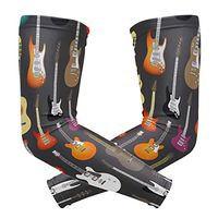 WXLIFE Music Musical Instruments Guitar Sun Uv Protection Sport Arm Sleeves for Men Women Kids Running Basketball Cycling Arm Warmer Sleeves 1 Pair