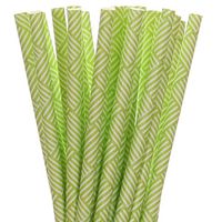Lime Green Basket Weave Paper Straws (50)