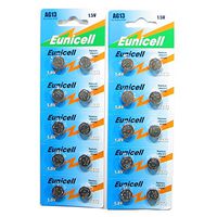 20 X AG13 EUNICELL LR44 LR 44 L1154 357 A76 SR44 ALKALINE COIN BATTERIES