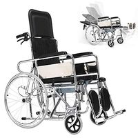 LHBNH Comfortable Wheelchair Multifunction Self-propelled Wheelchair, Foldable Portable, Adjustable backrest and footrest can be Folded Completely Flat, with a Bedpan, and The Hand Brake, The Elderly