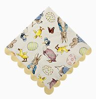 Meri Meri Peter Rabbit Easter Napkins with Scalloped Edges - 2 Packs of 20 - 13" x 13" (40 Napkins Total)