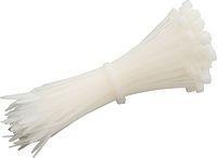 Zip Ties 6" (100 Pack), 40lb Strength White Nylon Cable Wire Ties, By Bolt Dropper.