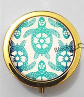 BlackKey Turtles Tortoise Pattern 3-Compartment Decorative Pocket Gift Box Case Organizer for Pill, Color 2 -1292