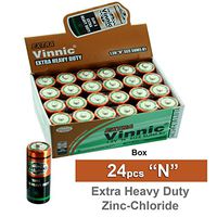 24pc VINNIC N Size Extra Heavy Duty Eco Green Batteries for Remotes Toys Key FOBs Alarm Keypads Replaces 4001, 810, 910A, A910, AM5, E90, E90BP/2, KN, KN-1, KN-2, LR-N, LR01, LR1, MN9100, PC9100, UM5
