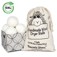 Wool Dryer Balls Laundry 6-Pack | Reusable Natural Fabric Softener | 100% Organic New Zealand Wool | Reducing Wrinkles & Static Cling, Hypoallergenic, Chemical Free, Shorten Drying Time