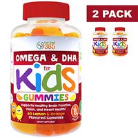 Complete DHA Gummies for Kids by Feel Great 365 (2 Pack), Omega 3 6 9 from Algae, Chia, and Coconut Oil, Supports Healthy Brain Function, Vision, and Heart Health in a Chewable Vegan Supplement