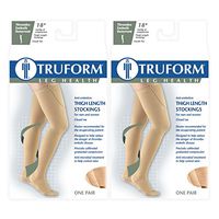 Truform Anti-Embolism 18 mmHg Thigh High Stockings Black, Medium, 2 Count