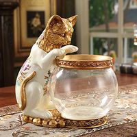 T-ZJHC European Paper Tray Living Room Coffee Table Remote Control Storage Box Bedroom Multi-Function Tissue Box, cat Fish Tank