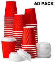 FarSmart Disposable Hot Paper Coffee Cups With Lids To Go 12 Oz