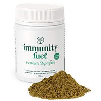 Immunity Fuel Gluten Free Probiotic Superfood for Immune System Support. 15 Strains of Live Bacteria + Prebiotics + Wholefoods. Certified Organic, Non-GMO, Vegan, Fermented. 50 Serves.