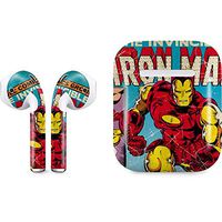 Skinit Decal Audio Skin for Apple AirPods with Lightning Charging Case - Officially Licensed Marvel/Disney Marvel Comics Ironman Design