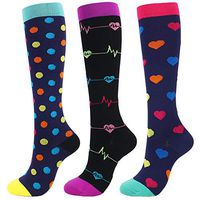 MODA CICI 3/6 Pairs Compression Socks for Women & Men 20-30 mmHg Best Graduated Athletic Sports Stockings for Running,Nurses,Flight Travel,Maternity Pregnancy (3 Pairs(Black/Blue), S/M)