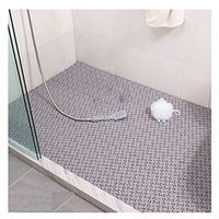 GHHZZQ Anti-Fall Splice Bathtub Mats Wear Resistant Foot Pad Balcony Kitchen Shower Stall Mat, 9 Colors, 25x25cm, 1.2 cm Thick, 3 Pieces (Color : Gray, Size : 32-Tiles)