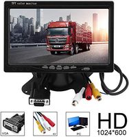 7 Inch High Resolution Rotating Color TFT LCD Display Monitor Multifunction Bright VGA Interface with Remote Control and Mounting Bracke