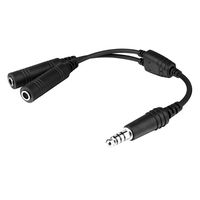 Aviation Headset Adapter, General Aviation (GA) to Helicopter U-174 Plug Adapter Cable