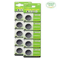 CR2016 3V Lithium Battery, 90mAh for Watch, LCD Writing Tablet and Car Remote Controls, 10-Pack