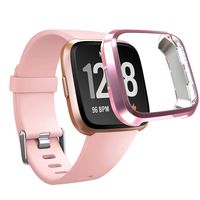 IHYQ Compatible Fitbit Versa Band and Case, Silicone Soft Replacement Sports Wristbands TPU All Round Protective Case for Fitbit Versa Smartwatch