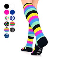 Go2 Compression Socks for Men Women Nurses Runners| Medium Compression Stockings (Black w/Stripes, Medium)