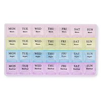 Artlalic 28 Compartments Pill Organizer Box, Medicine Remainder with Snap Lids| 7-Day AM/PM for Pills, Vitamins. (6038 21 Compartment)