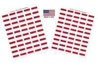 Made in USA! 100 Country Flag 1.5" x 1" Self Adhesive World Flag Scrapbook Stickers, Two Sheets of 50, 100 International Sticker Decal Flags Total (Monaco)