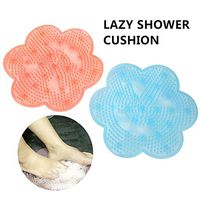 2 Pcs Shower Foot Scrubber Massager Cleaner Acupressure Mat with Non-Slip Suction Cups, Improve Circulation,Exfoliation, Foot Cleanerand Reduce Feet Pain, Acupressure Massage Mat, Pink/Blue