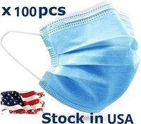 100 Pcs 3-Layer Protection HEA-LTH Respirator - Face Ma-s-ks Well-Being, Nose Clips, Full Cover, Stored in New York & Receive Within 7 Days