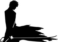 Bleach - Ichigo Kurosaki Silhouette - Vinyl 4" tall(Color BLACK) decal laptop tablet skateboard car windows stickers - by So Cool Stuff