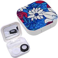 Portable Contact Lens Case Box Travel Kit Mirror + Bottle + Tweezers Container Holder [ Ink July 4Th ]